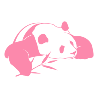 Panda And His Bamboo Decal (Pink)